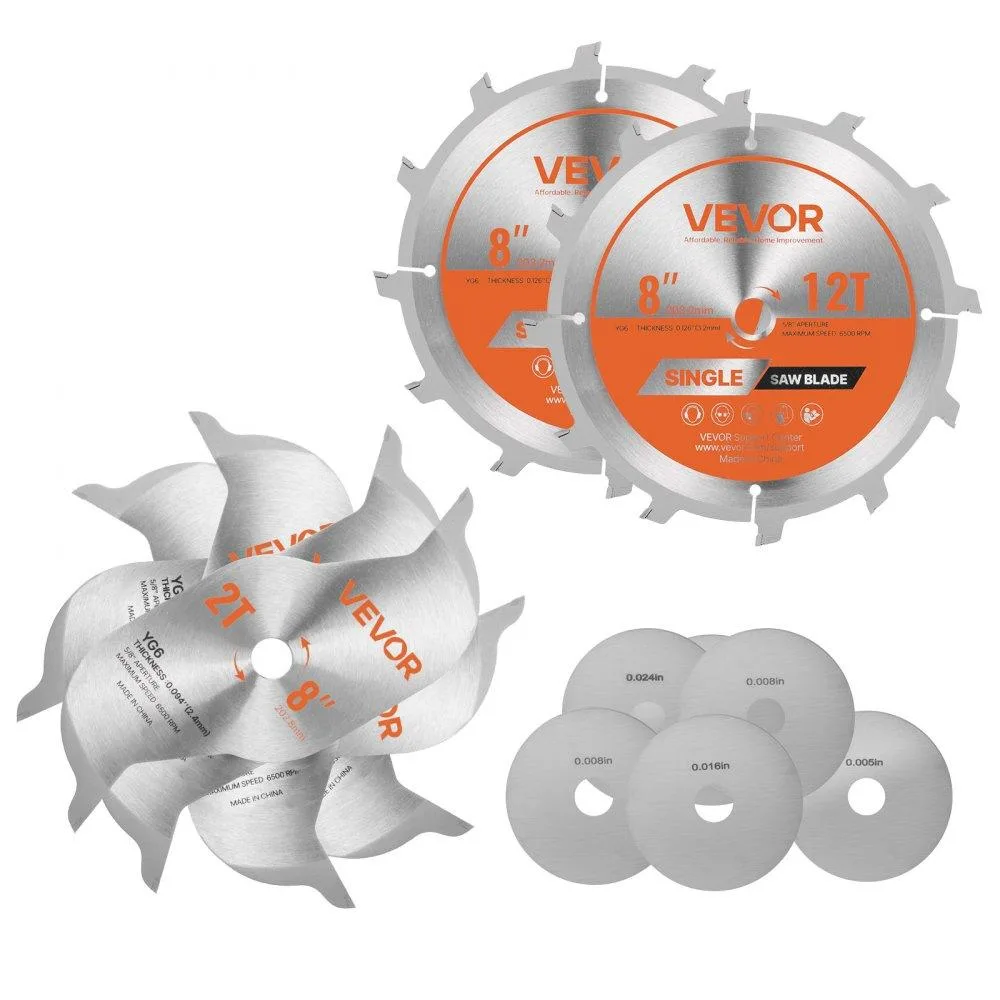 VEVOR VEVOR Dado Blade Set 8 inch 12 Teeth 5/8 Arbor 6500 rpm — product photo