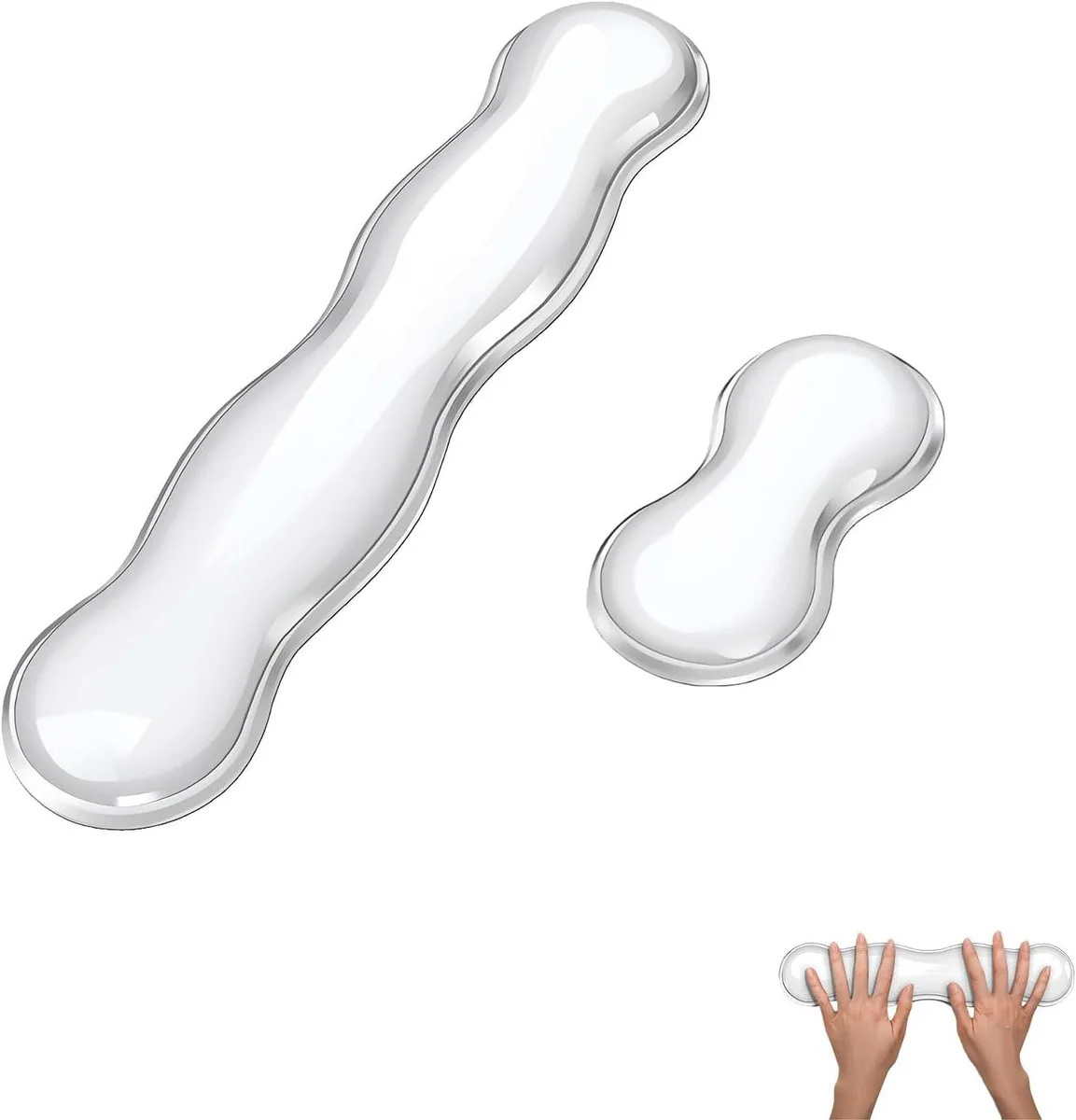 Emerson Emerson Silicone Gel Keyboard and Mouse Wrist Rest Set White — product photo