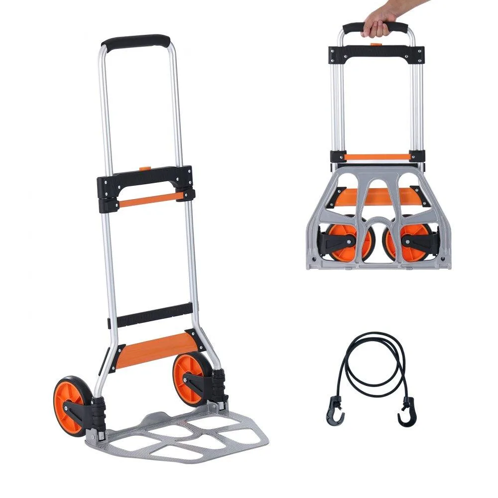 VEVOR VEVOR Folding Hand Truck 275 lbs Aluminum Alloy Cart with Telescoping Handle PP+TPR Wheels — product photo