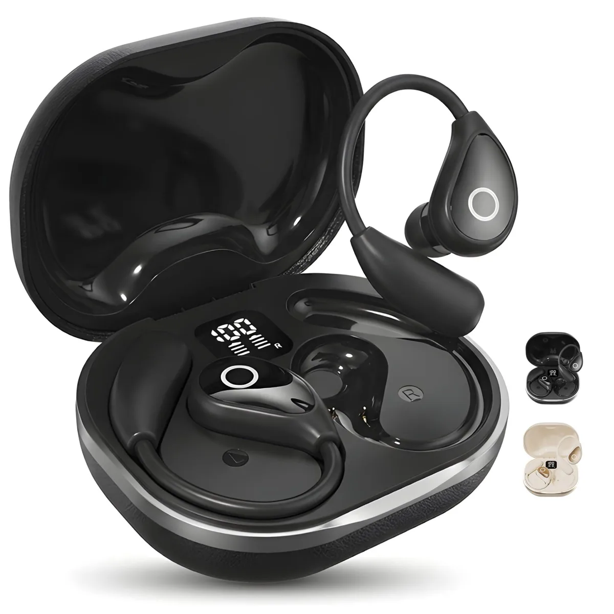 No Sew No Sew M95-SkinTone Wireless Earbuds Bluetooth 5.3 60H IPX5 Black — product photo