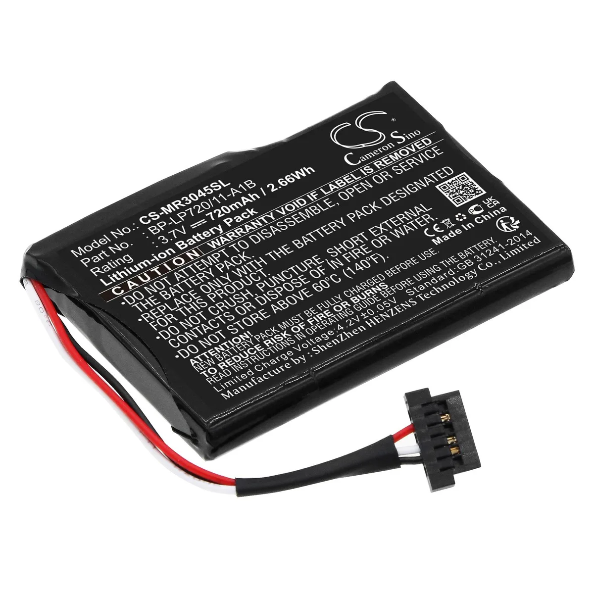 Cameron &amp; Co Cameron &amp; Co DS-CS-MR3045SL 3.7V 720mAh GPS battery — product photo