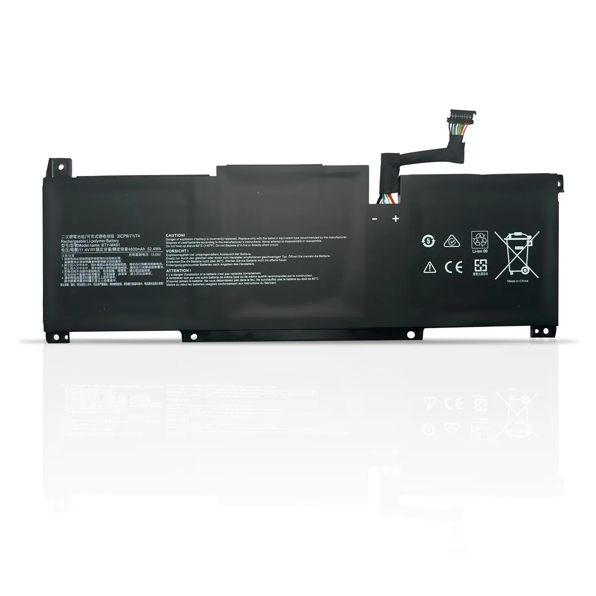 Audiovox - Generic Audiovox - Generic BTY-M491 3ICP6/71/74 laptop battery 11.4V 52.4Wh — product photo