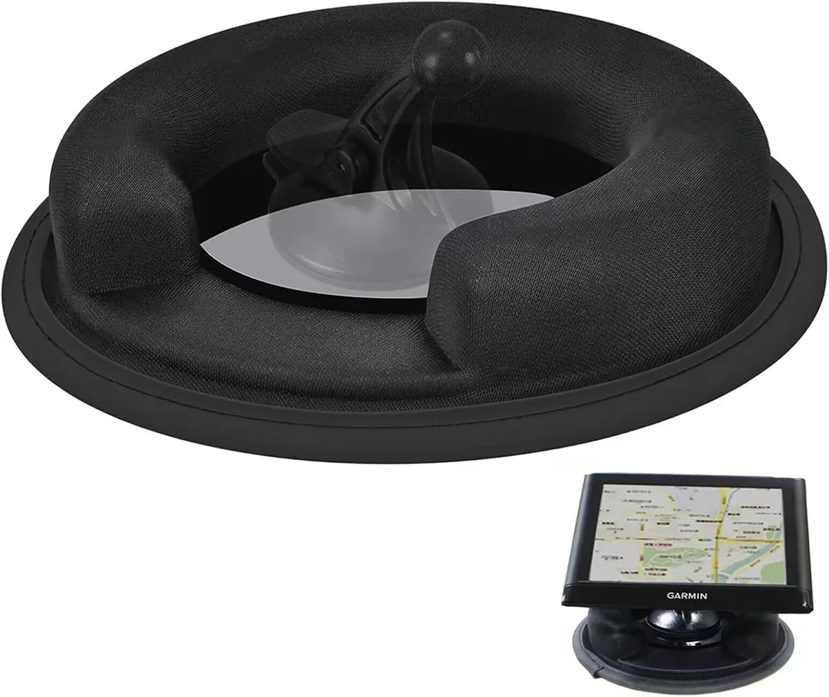 Black weighted bean bag dash mount with non-slip base