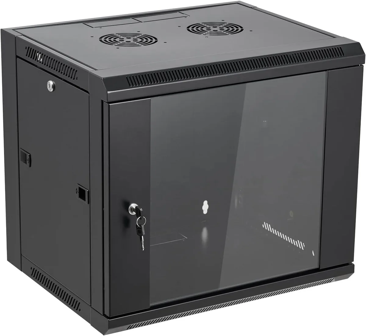 BFKK BFKK 9U Wall Mount Server Rack 19.7" H x 22.4" W x 17.7" D Locking Glass Door — product photo