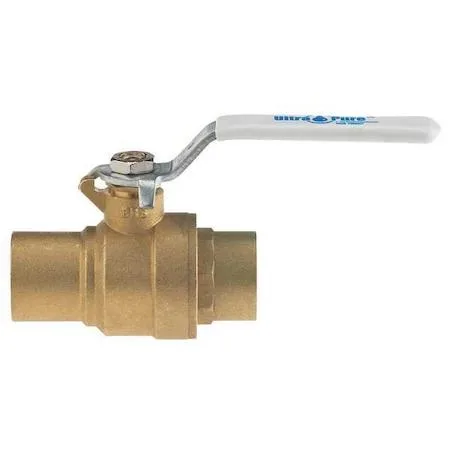 Brass ball valve with lever handle and sweat ends