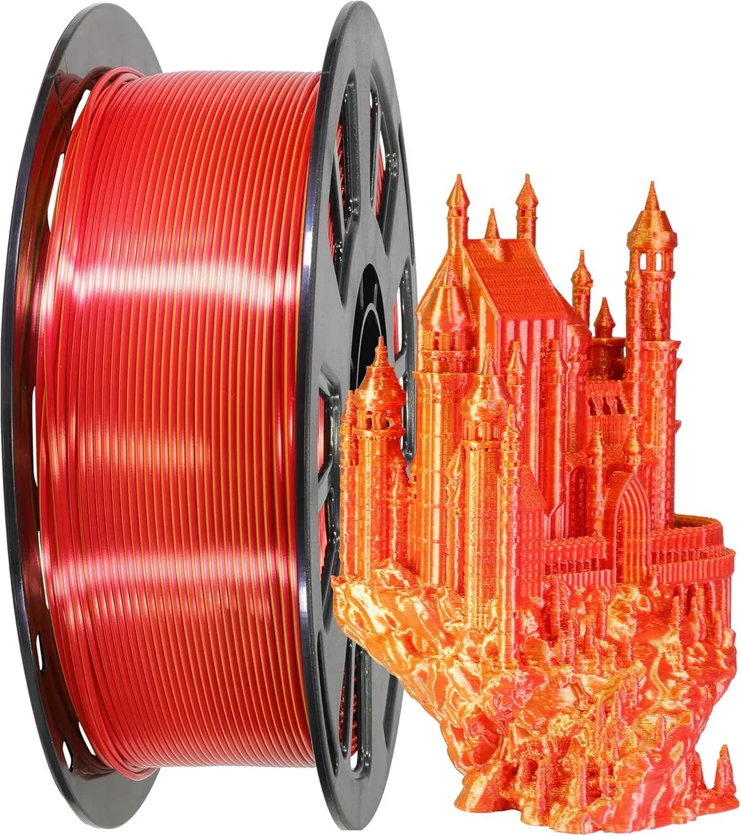 BFKK BFKK 1.75mm Silk PLA Filament Red Gold Dual Color 1kg — product photo