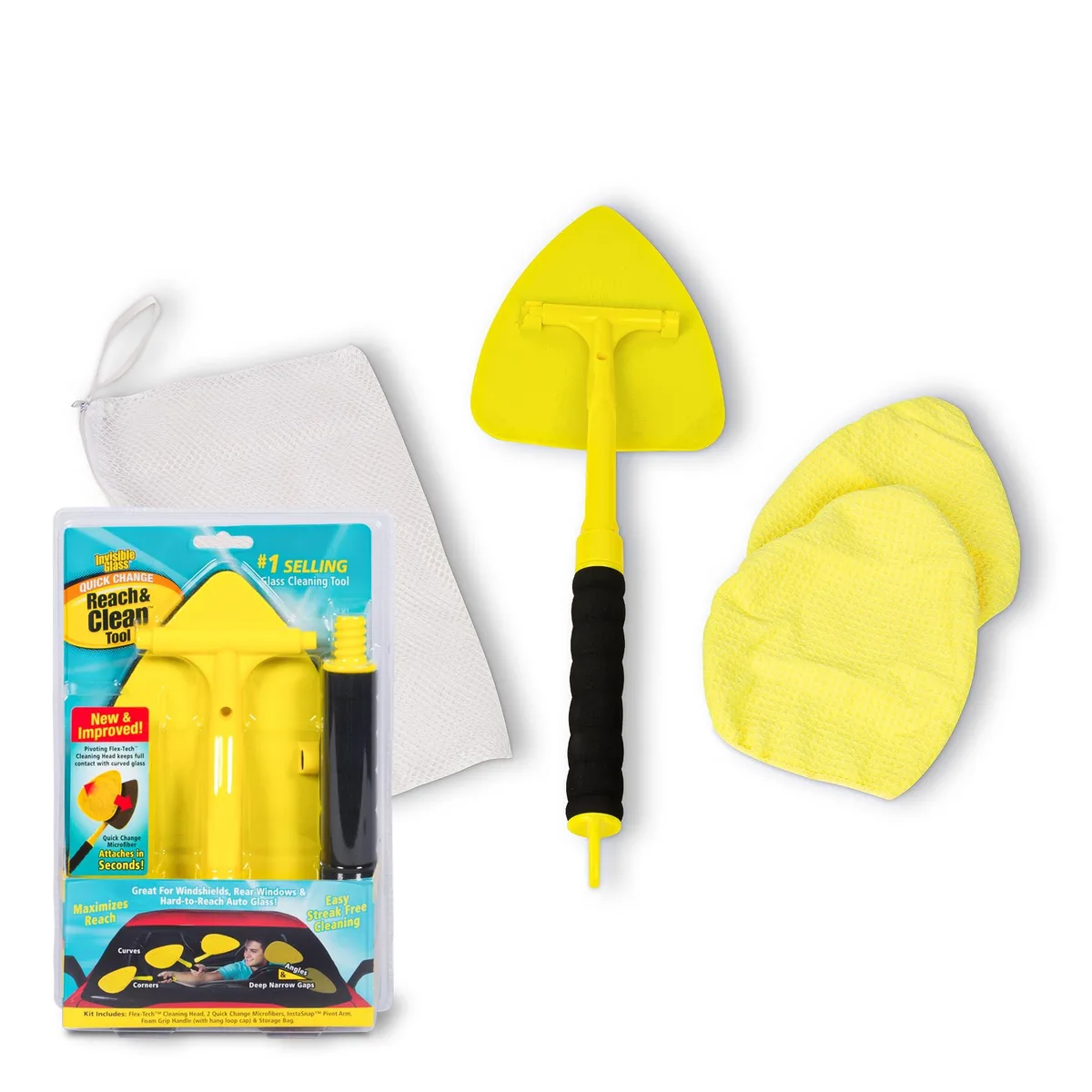  Stoner 95160 Reach &amp; Clean Glass Care Tool with 2 Microfiber Pads and Storage Bag — product photo