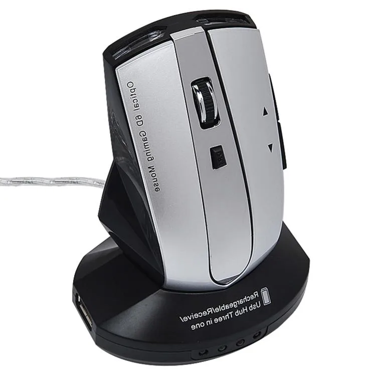 allentian allentian Wireless Mouse MZ-011 2.4GHz 1600 DPI Black Silver — product photo