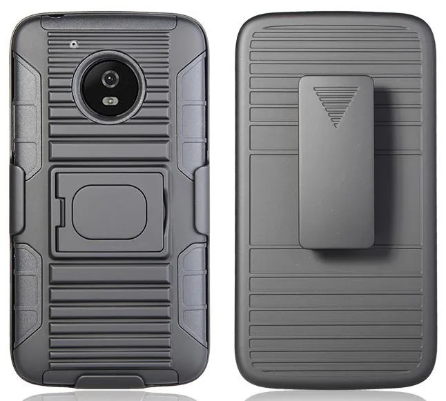 Nakedcellphone Nakedcellphone Grip Ring Stand Case + Belt Clip Holster Combo for Motorola Moto G5 - Black — product photo