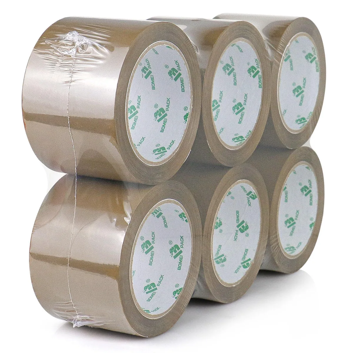 3 inch Brown Packing Tape 6 Rolls 2.4 Mil 60 Yards — product photo