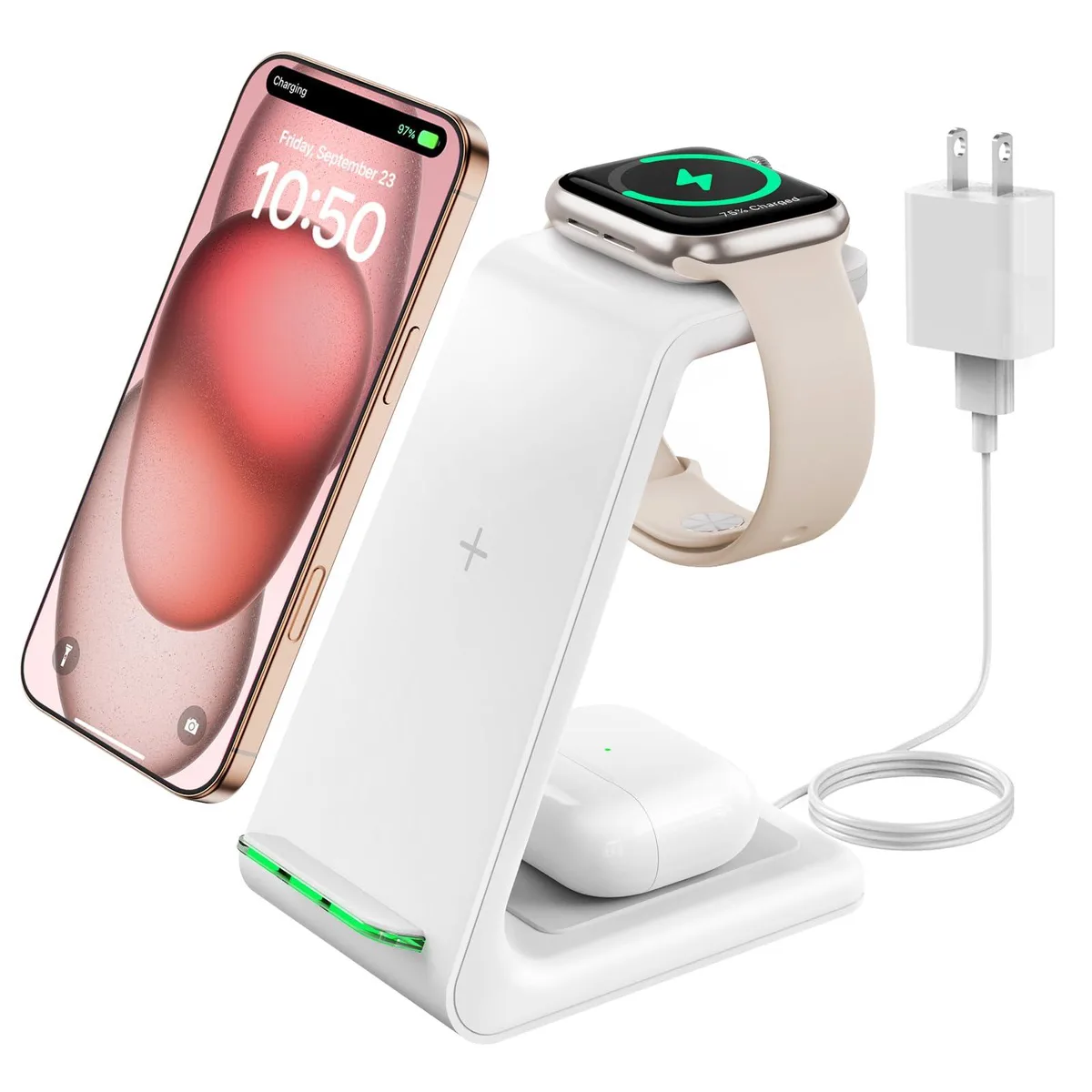  GEEKERA T3 3-in-1 Wireless Charger White — product photo
