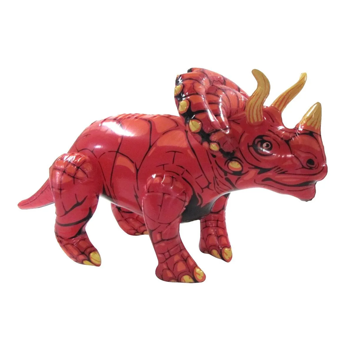 Inflatable triceratops pool float, 28 inches long, vinyl finish