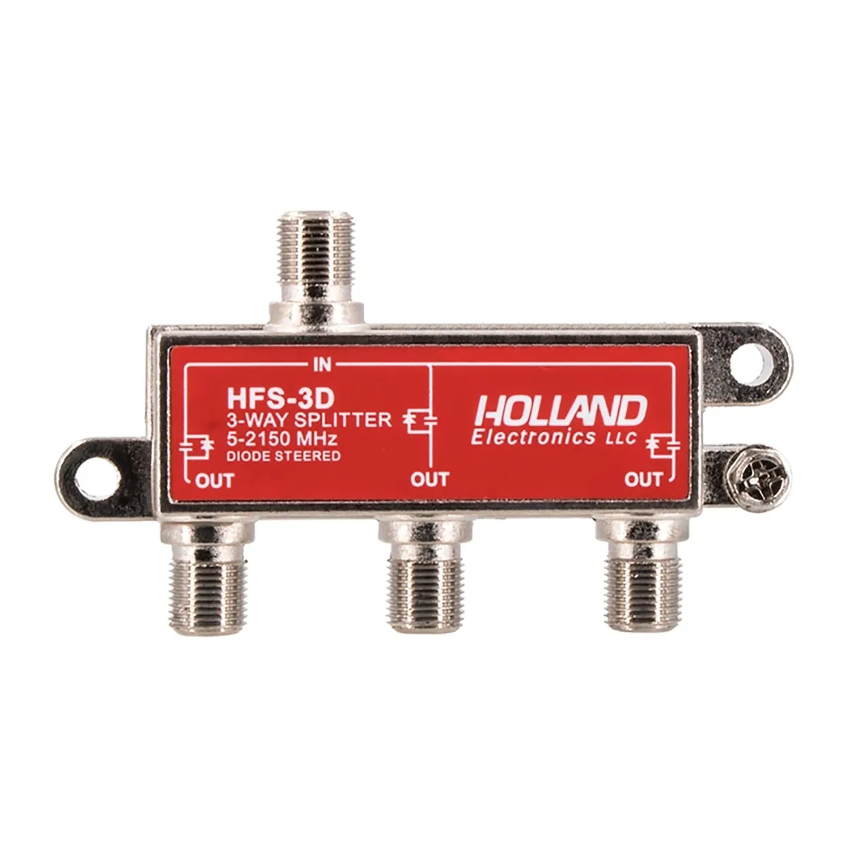 Holland Electronics Holland Electronics HFS-3D 3-Way Splitter 2150 MHz Red — product photo