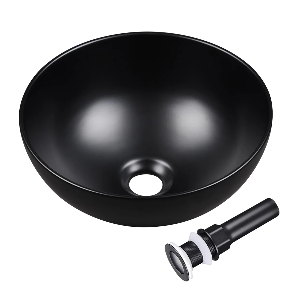 Yescom USA, Inc. Yescom USA, Inc. 12" Round Undermount Bathroom Sink Black 80PSK018-8206-06 — product photo