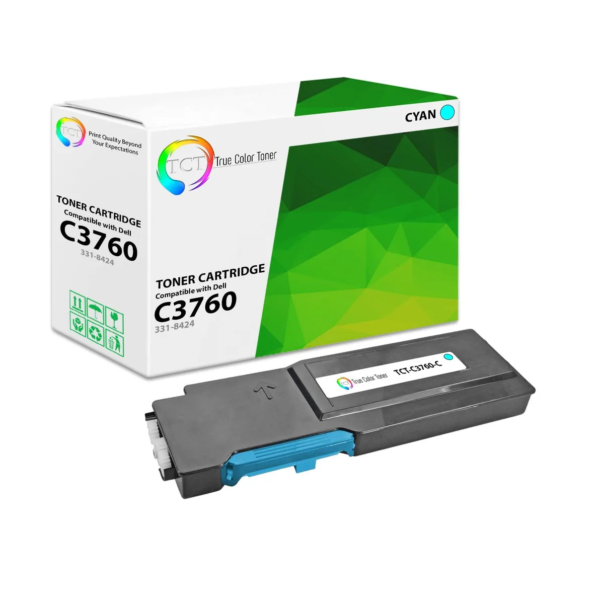 True Color Toner True Color Toner 3760 Cyan Toner Cartridge High Yield 9000 Pages — product photo