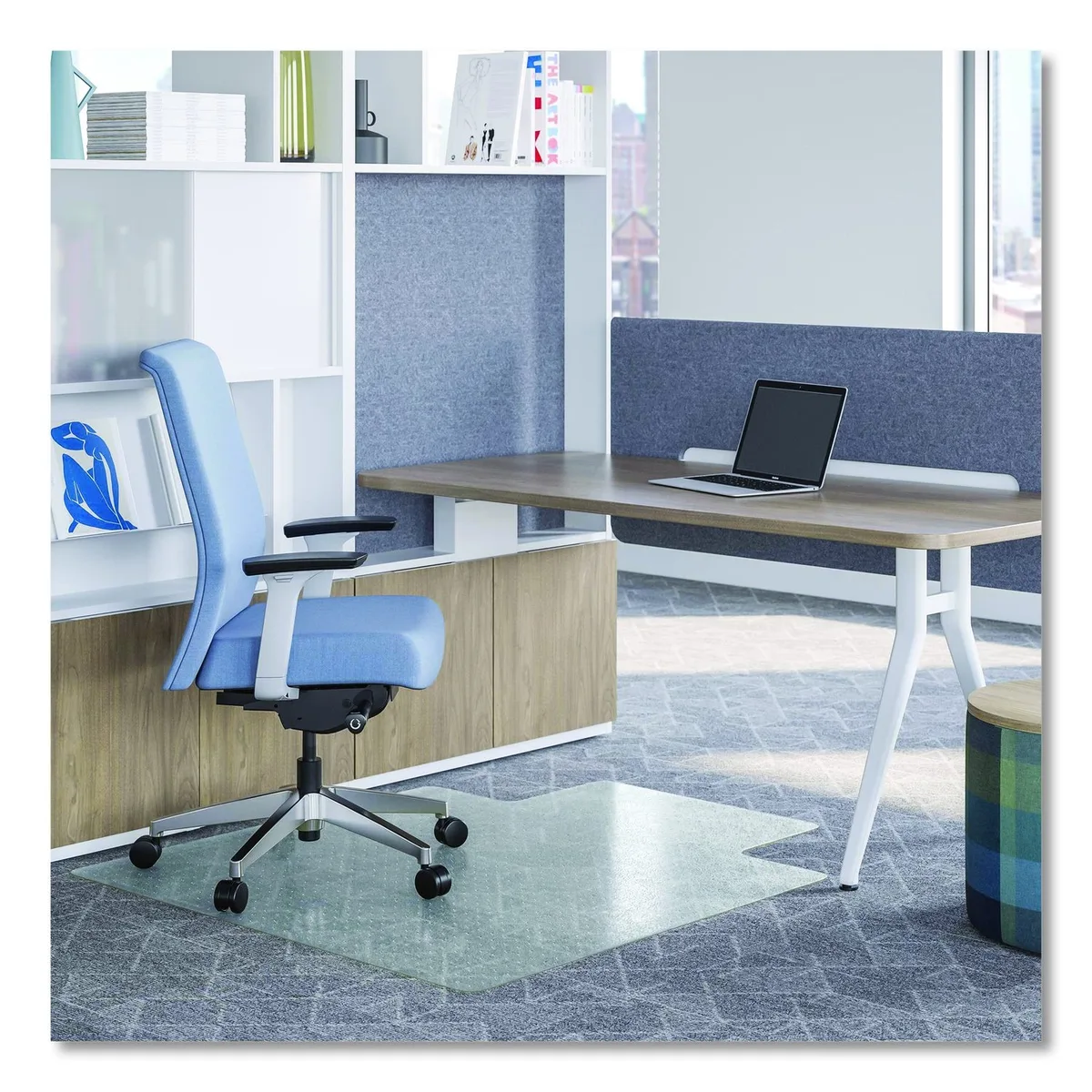 deflect-o deflect-o CM1K112OCB OceanMat Carpet Chair Mat 36x48 Office Furniture — toote foto