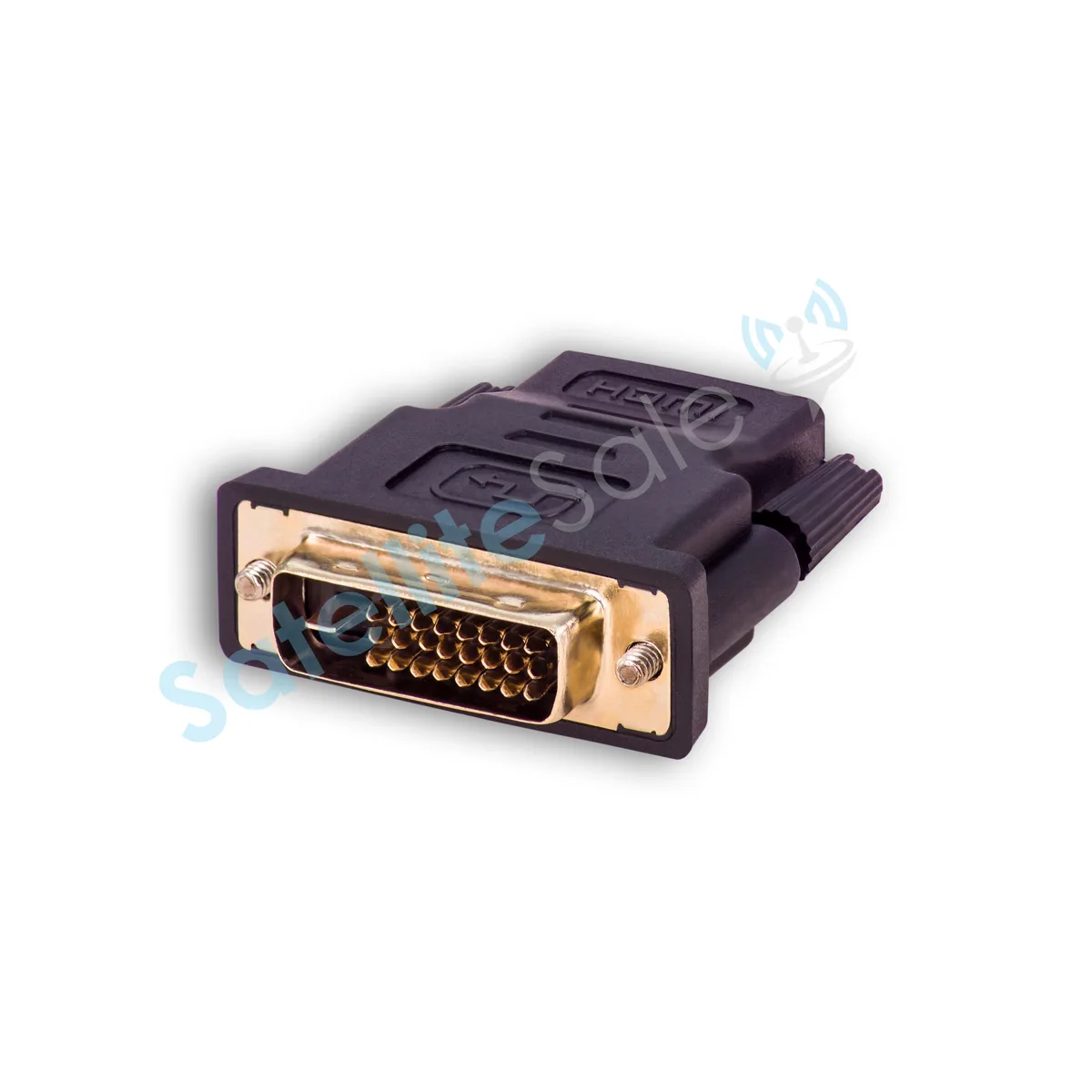 SatelliteSale SatelliteSale DVI-to-HDMI-Adapter Bi-Directional Male DVI-D to Female HDMI 1080p Full HD PVC Black Gold Plated — product photo