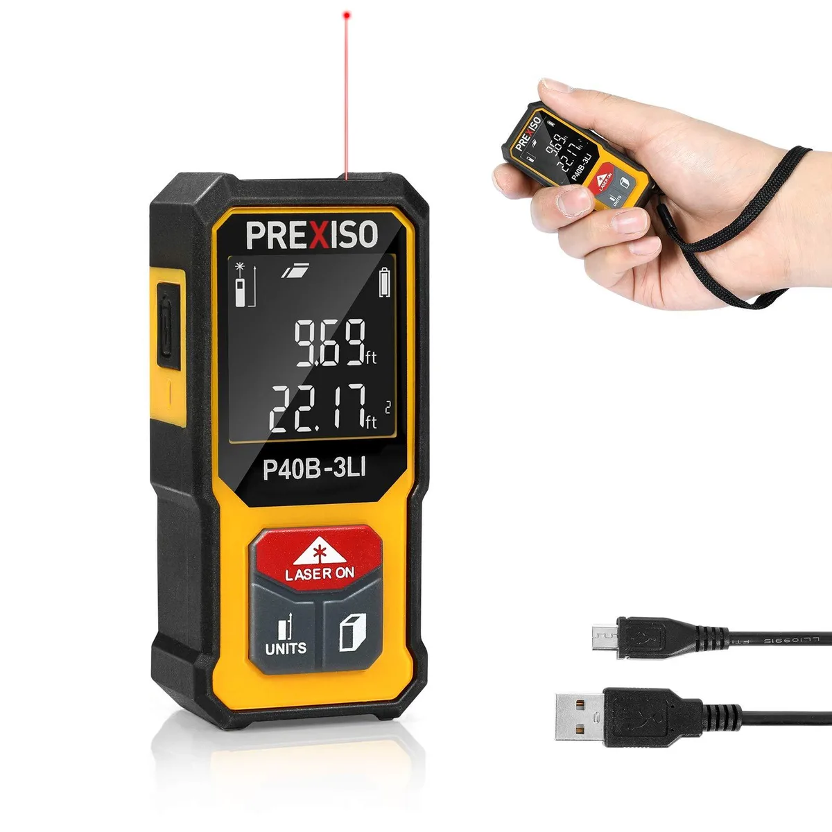  Mini Laser Measurement Tool 135Ft Rechargeable Distance Meter — product photo