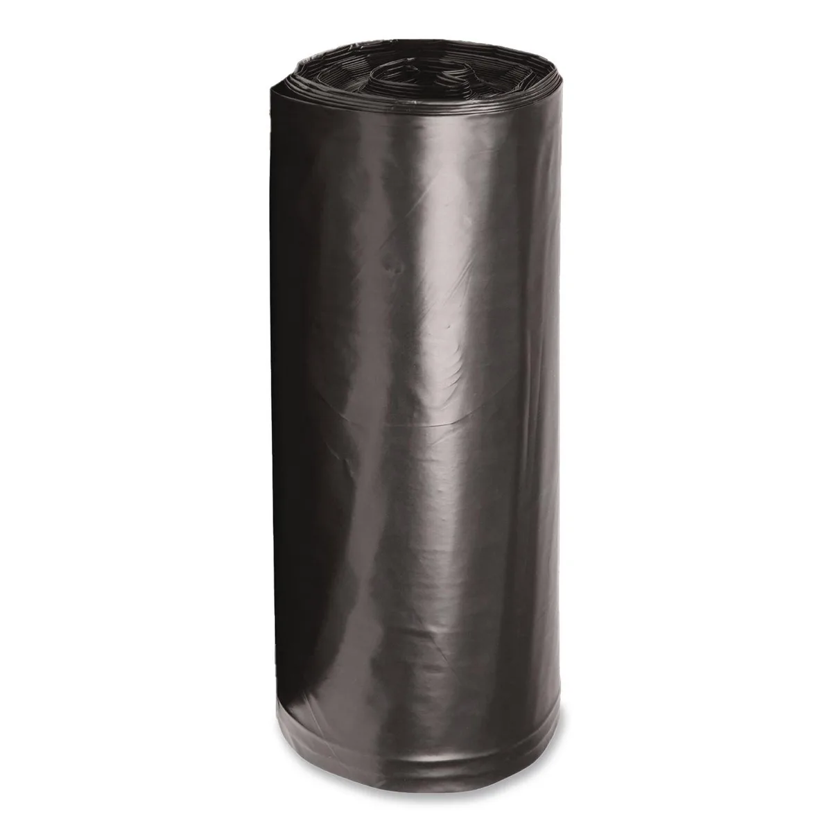 Boardwalk Boardwalk Reprocessed Resin Can Liners 60 gal 1.5 mil 38 x 58 Black Perforated Roll 100/Carton — product photo