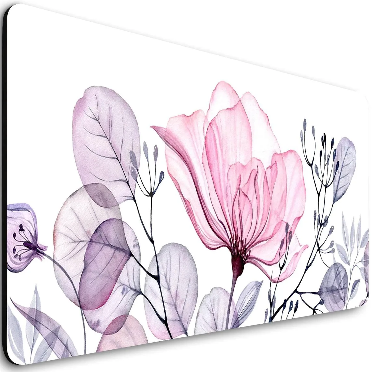 Hizelzidy MOU-04 Extended Mouse Pad White Pink Flower 31.5 x 11.8 in — product photo