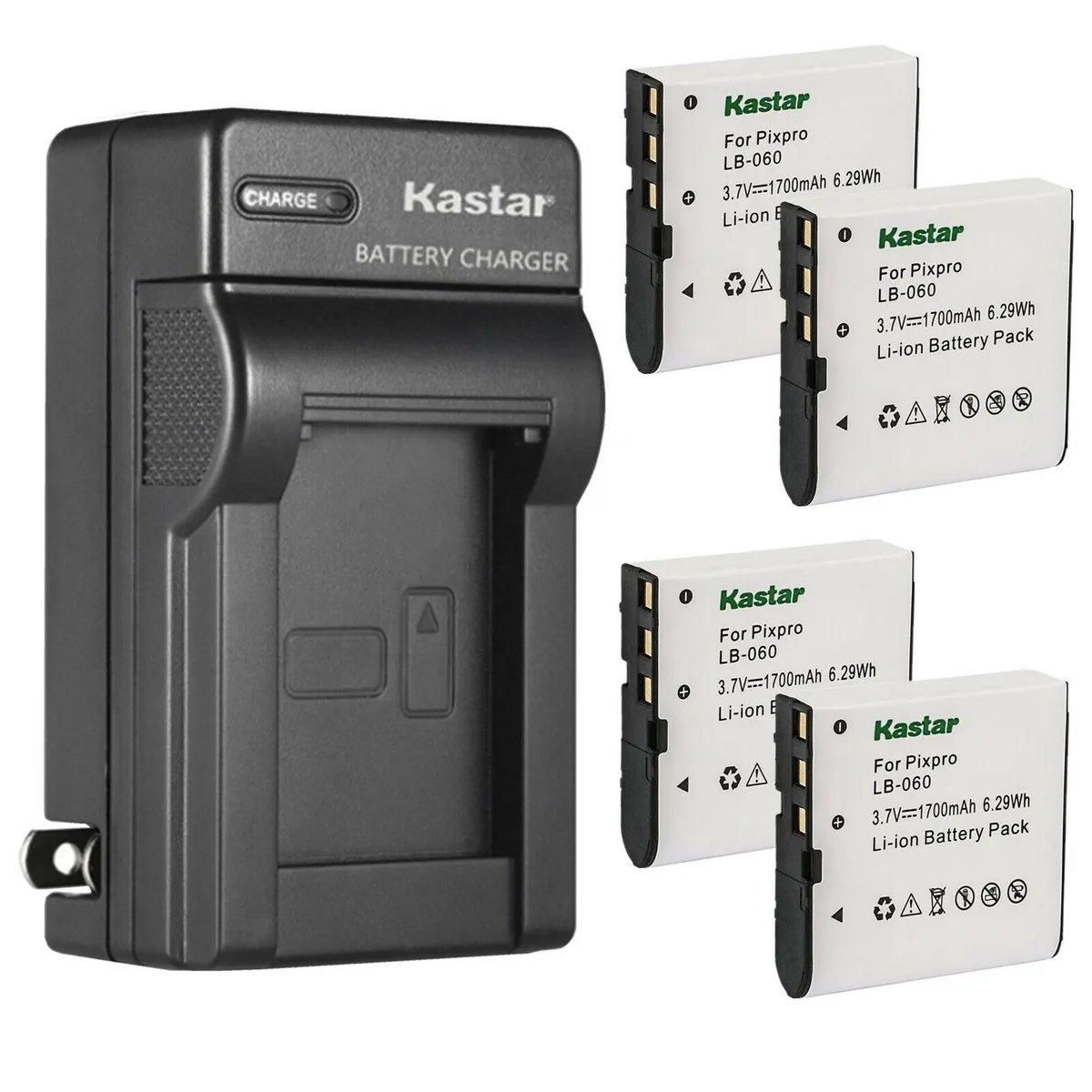 Kastar Kastar LB-060 4-Pack Battery &amp; AC Charger — product photo