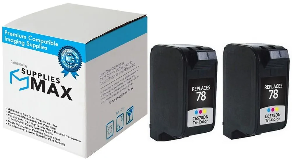 SuppliesMax SuppliesMax HP C6578DN 2-pack color inkjet cartridge 970 pages — product photo
