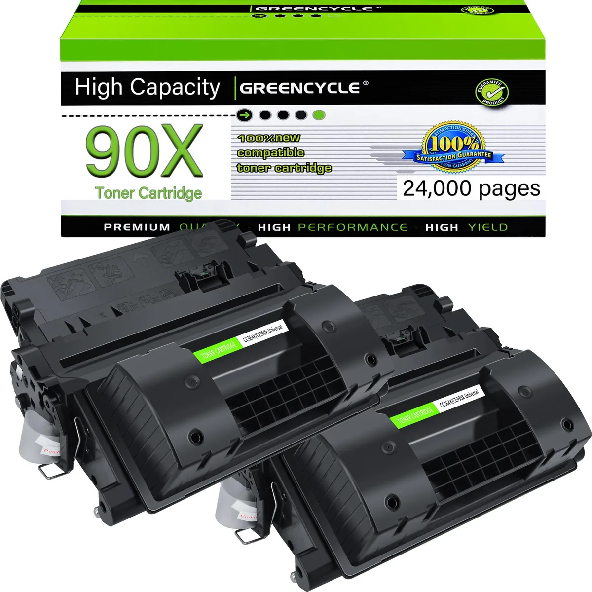 GREENCYCLE GREENCYCLE CE390X Black Toner Cartridge 2 Pack 25000 Pages — product photo