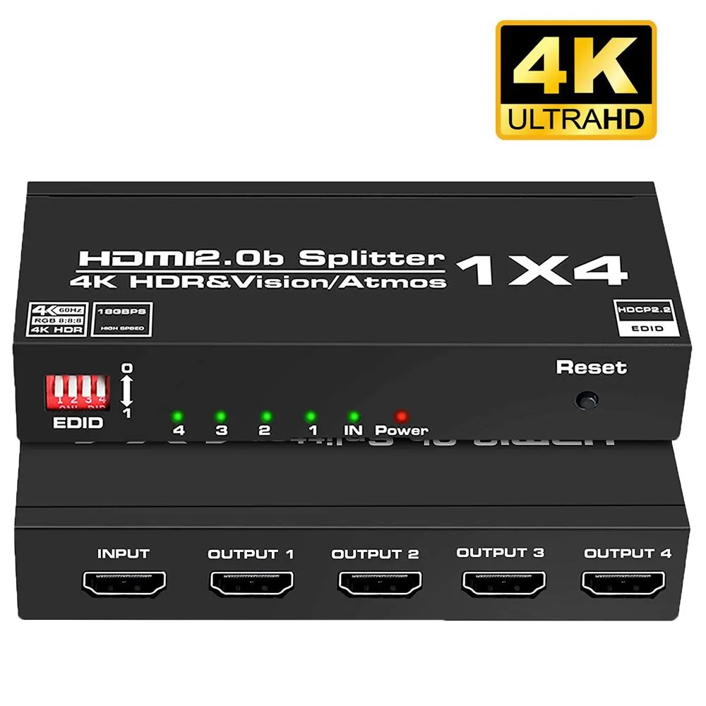 ESTONE ESTONE OZF3-1 1x4 HDMI Splitter 4K 60Hz 18.2Gbps — product photo
