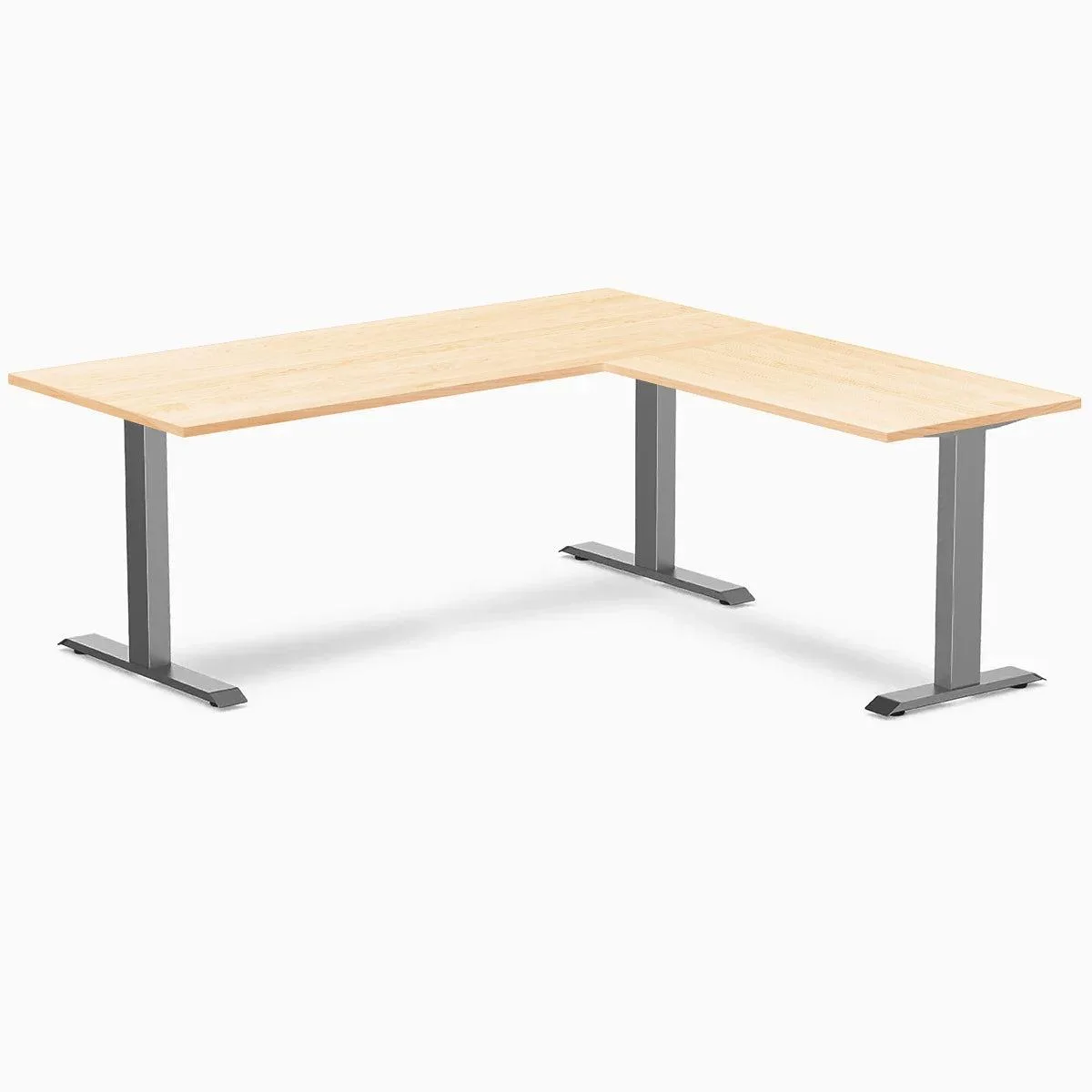 Desky Desky Zero Hardwood L-Shape Office Desk Maple 72x30x70x24 in Space Gray — product photo