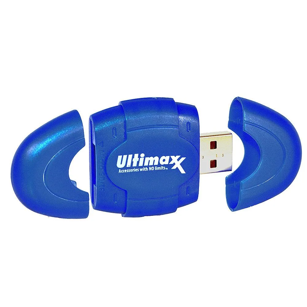 Compact black plastic USB microSD card reader
