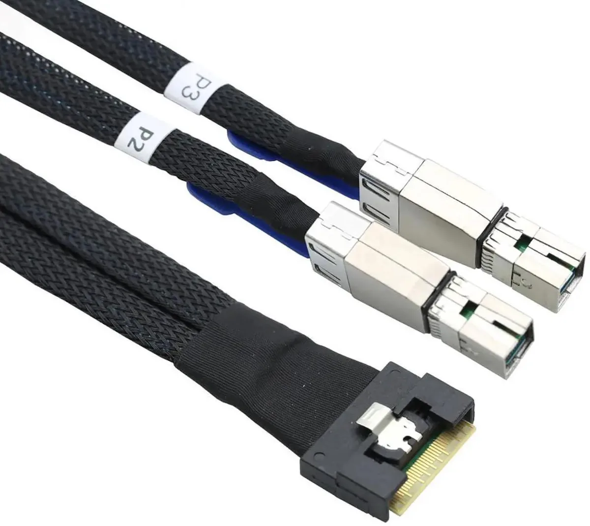 SMUGDESK SMUGDESK SFF8654 8i to Dual SFF8644 SAS Cable 1M — product photo