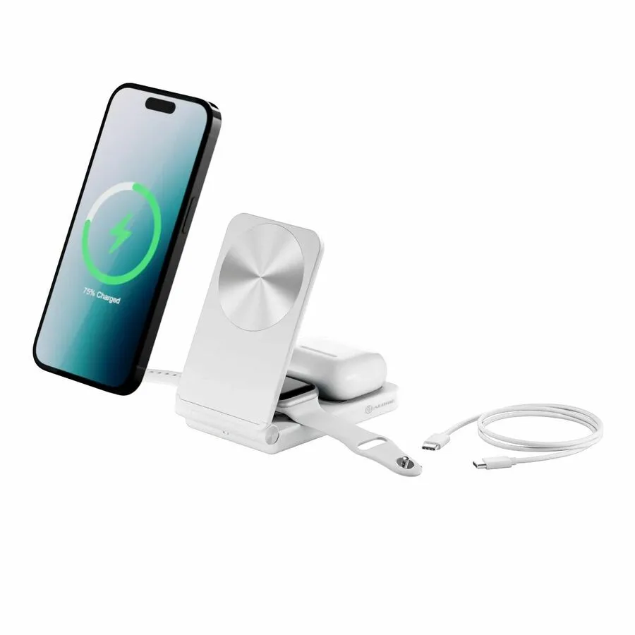 ALOGIC ALOGIC A31FWCWH 3-in-1 Wireless Charging Stand White 15W 90° — product photo