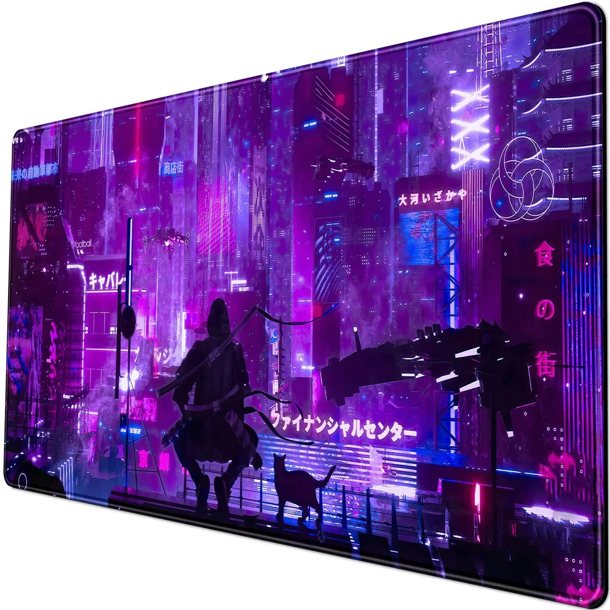  LuckyCow Purple punk mouse pad 31.5 x 15.75 in — product photo