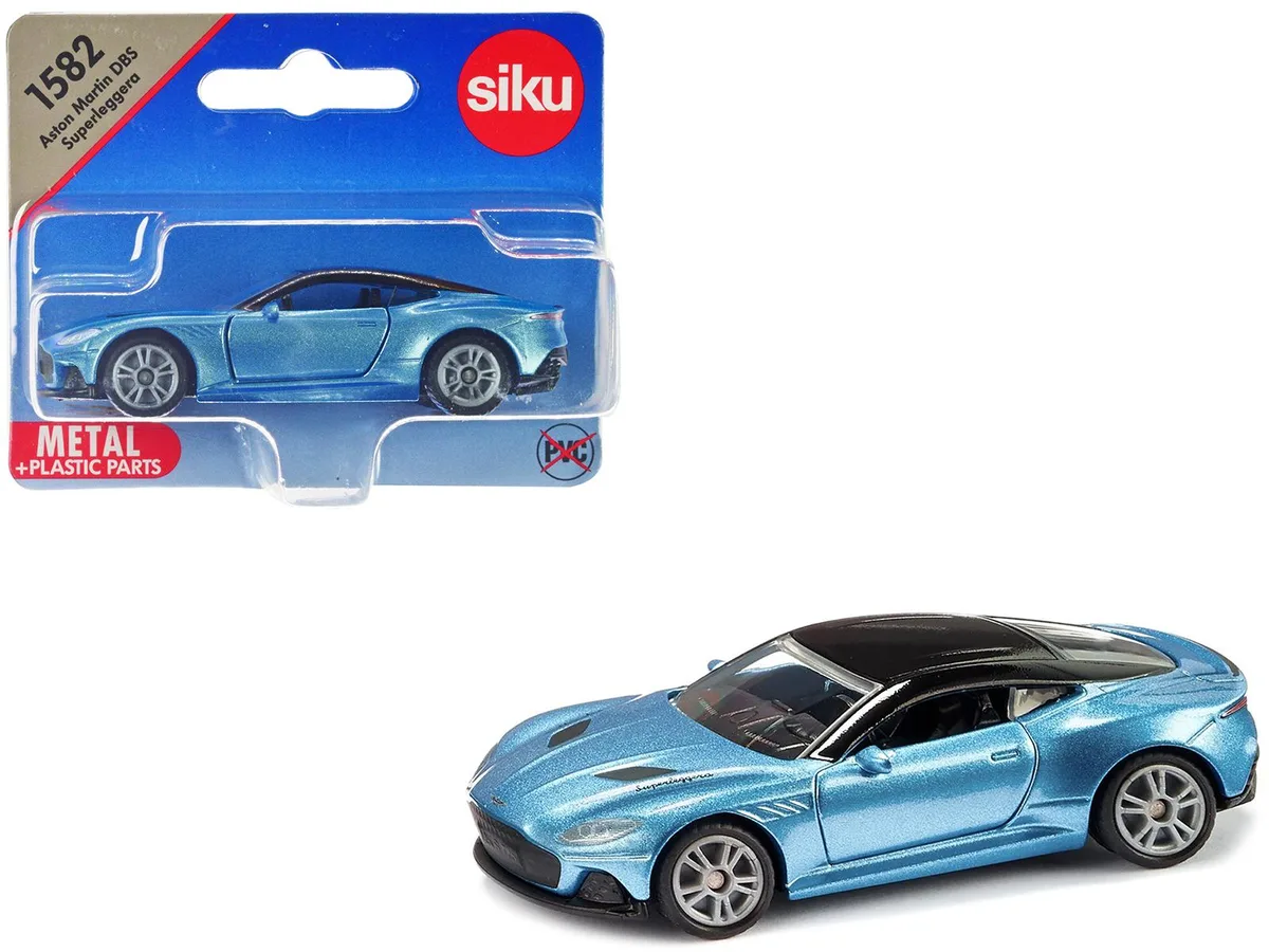 Siku Siku Aston Martin DBS Superleggera Blue Metallic Black Top Diecast Car — product photo
