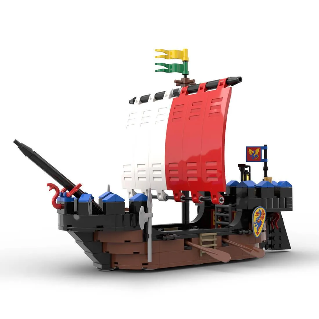 ZITIANYOUBUILD ZITIANYOUBUILD MOC-119470 Sea Dragon Medieval Battleship 297 Parts Educational Building Set — product photo