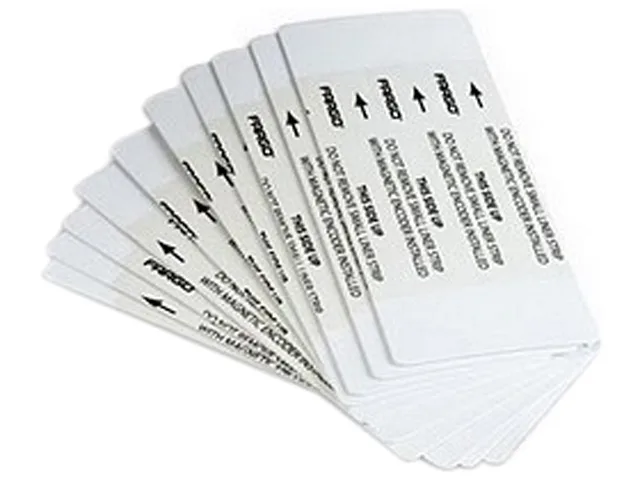 Ten white rectangular cleaning cards in sealed pack