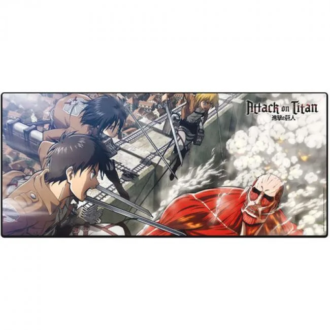 ABYSSE CORP ABYSSE CORP Attack on Titan Eren vs Colossal Titan XXL Mousepad 35.4 x 15.7 — product photo