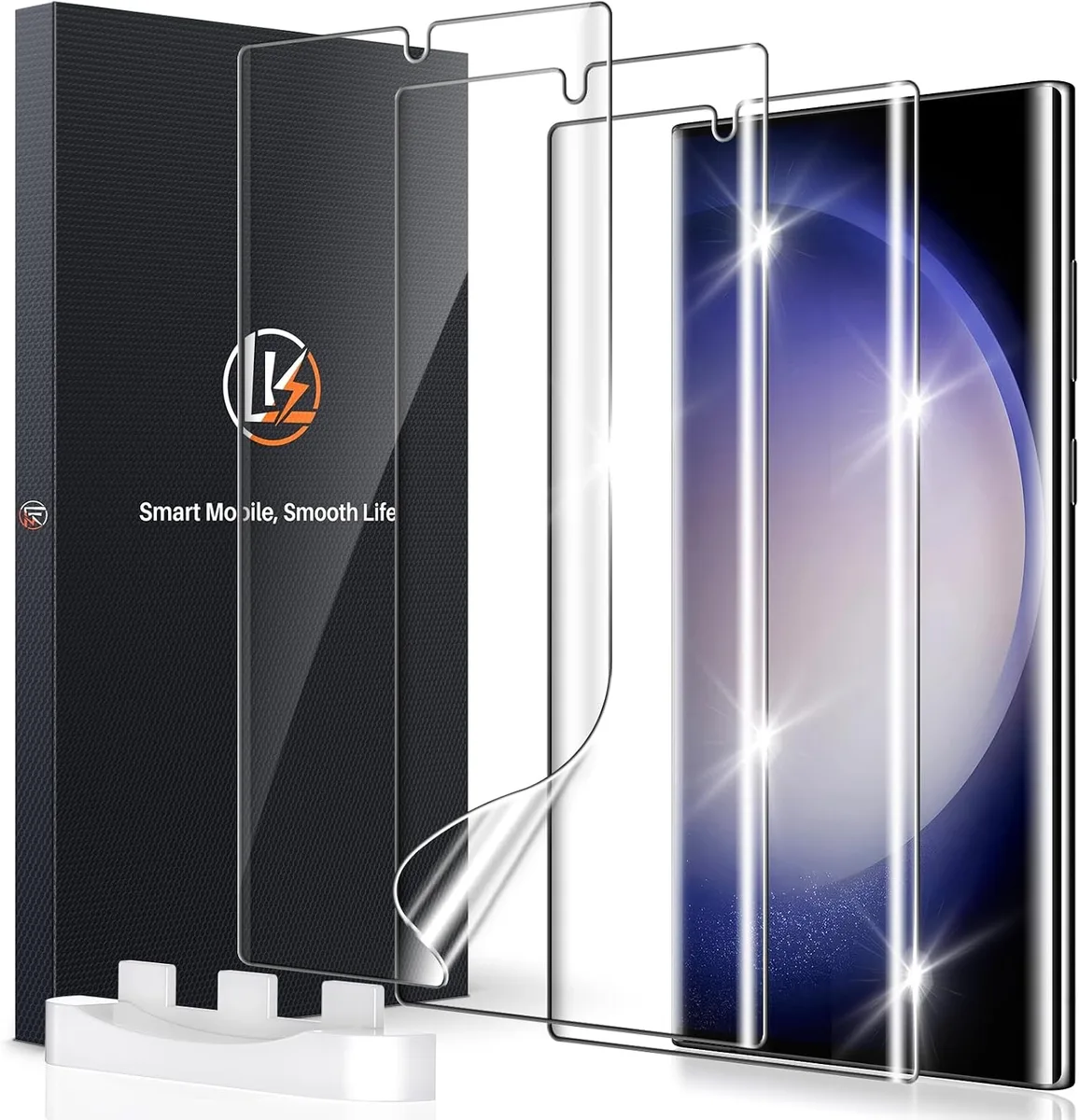 Three transparent TPU screen protector films for Galaxy S23 Ultra