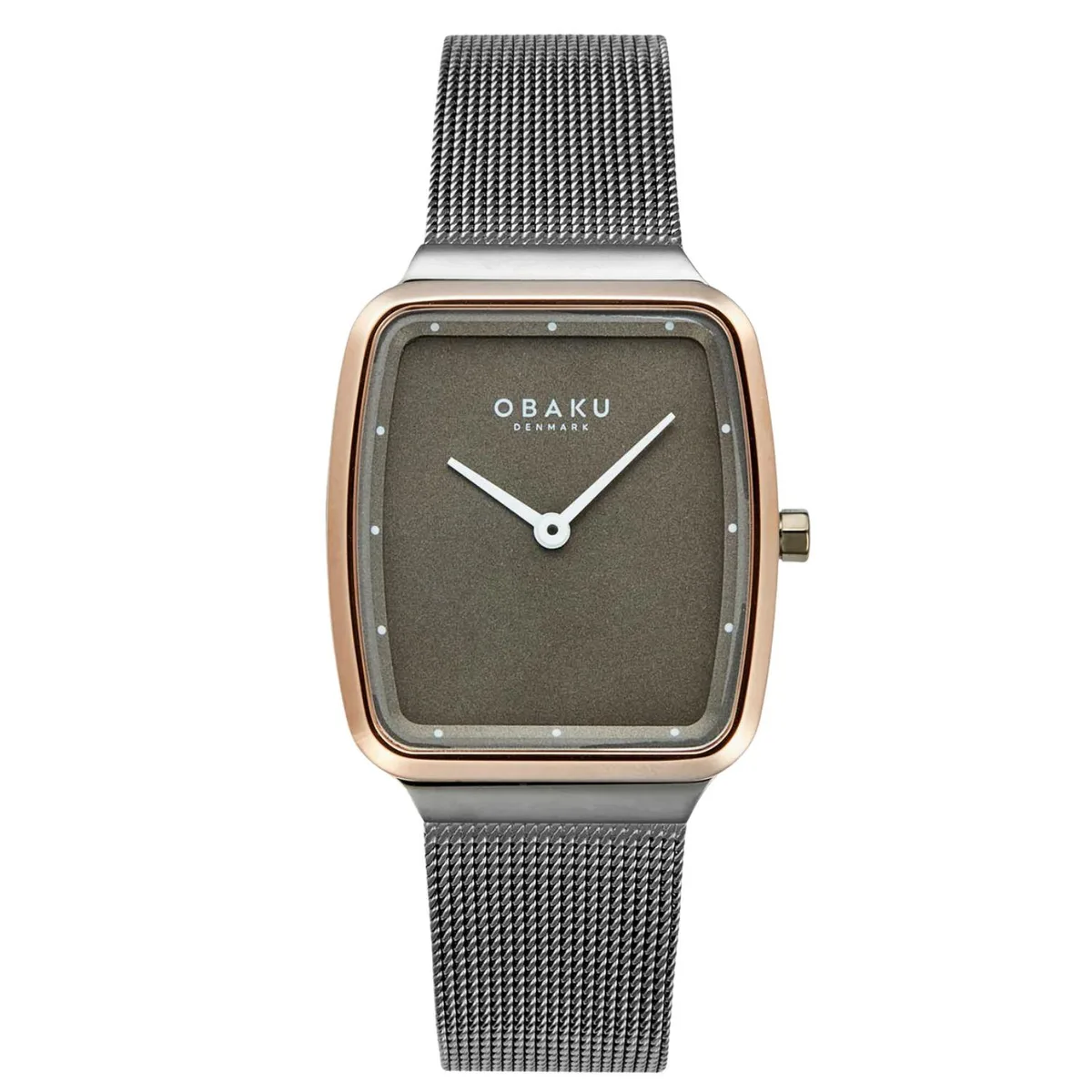 Obaku Tern Lille grey dial watch, stainless steel case and bracelet, quartz movement, sapphire crystal