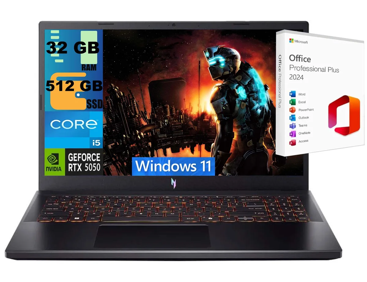 Acer America Acer America Nitro V 15 gaming laptop RTX 5050 i5-13420H 32GB 512GB 165Hz — product photo