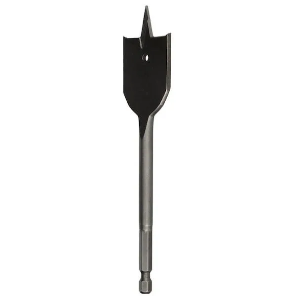 Drill America carbon steel spade bit, 16 inch hex shank, flat blade with center point