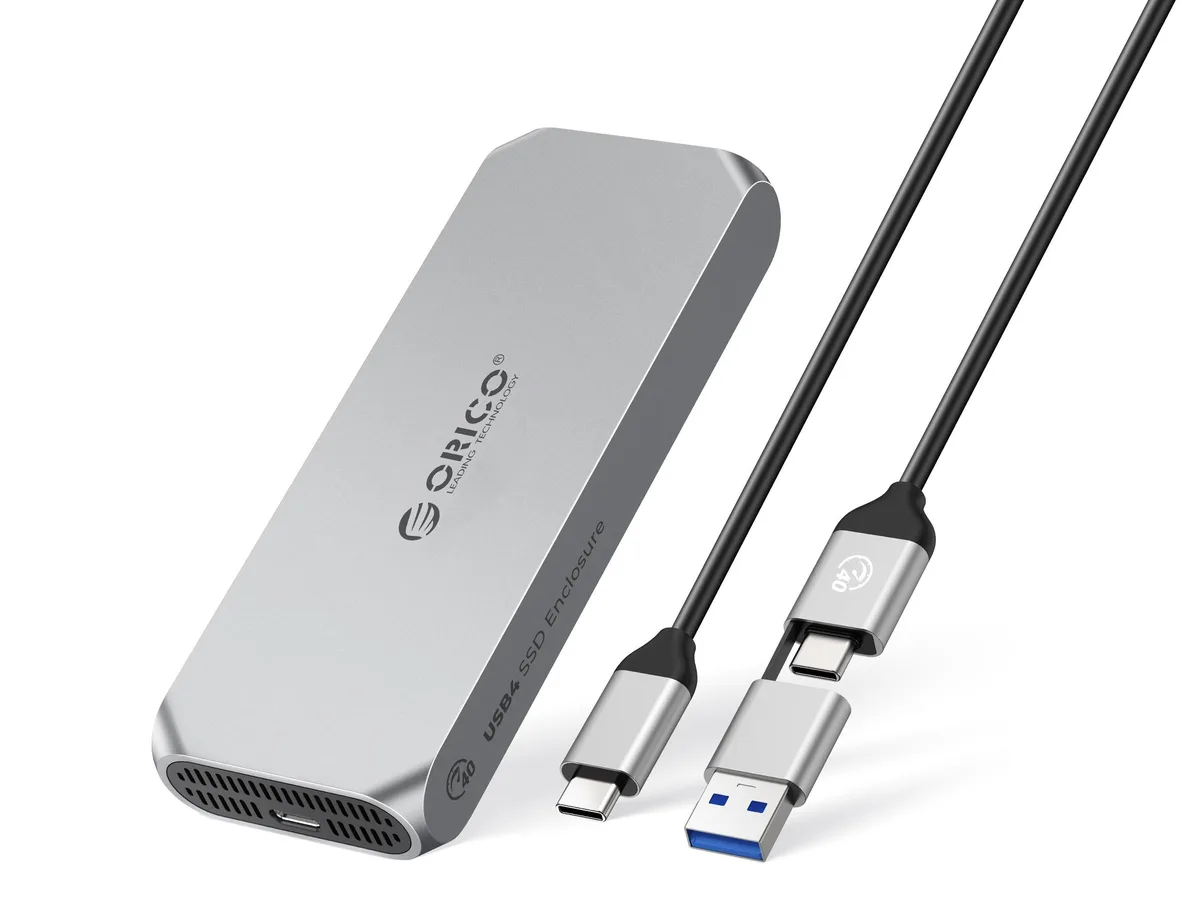 Orico Orico COM2-U4-GY-BP 40Gbps M.2 NVMe Enclosure with Fan, Grey — product photo