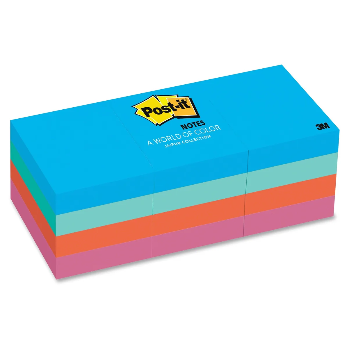 3M 3M 653AU Post-it Sticky Notes Assorted 12 Pack 100 Sheets — product photo