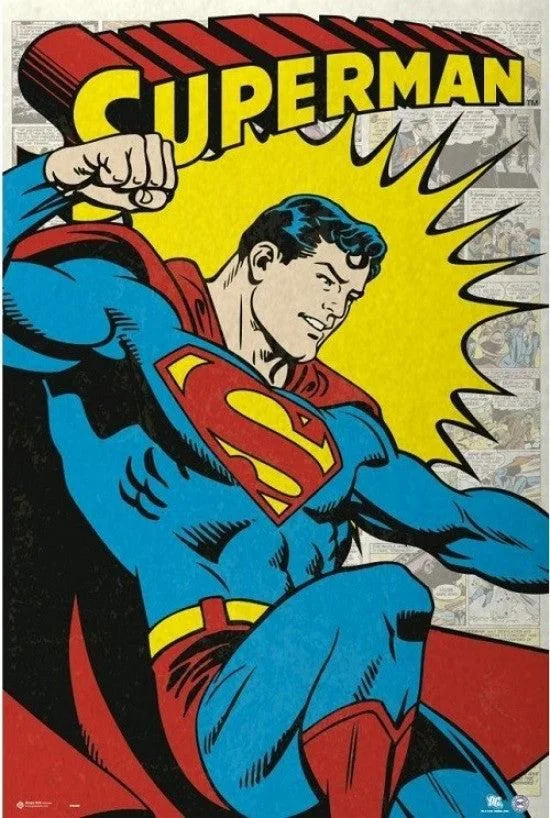 DC Superman poster on glossy paper, 24 by 36 inches