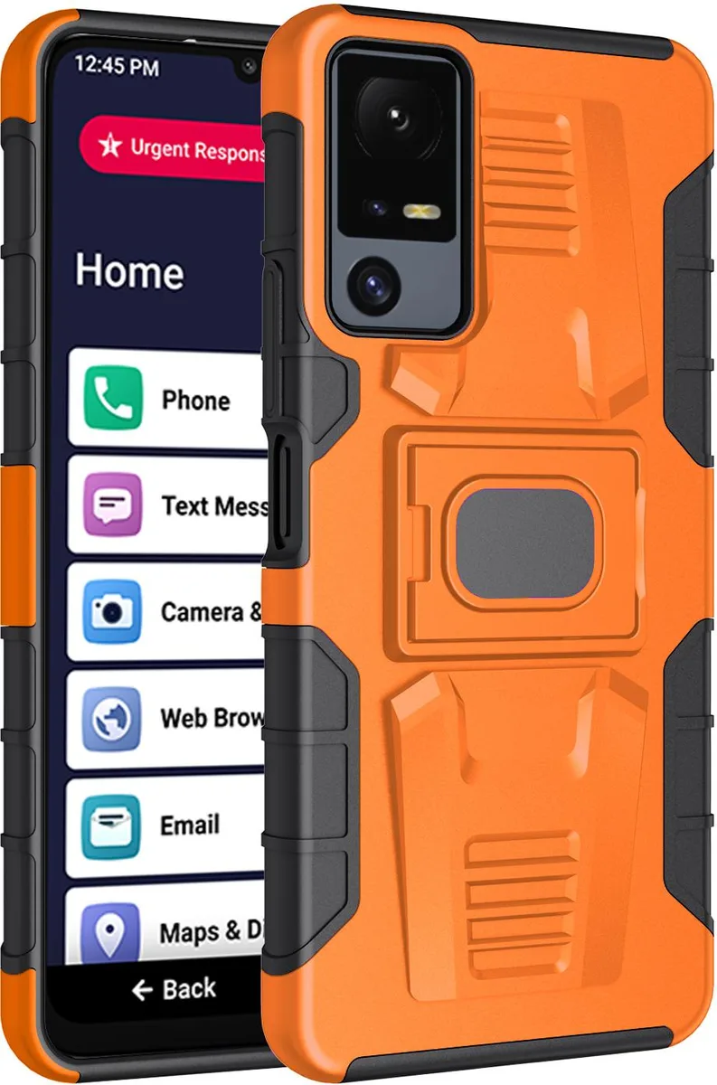 Nakedcellphone Nakedcellphone Ring Grip Case with Stand Orange for Jitterbug Smart 4 TCL 40XL — product photo