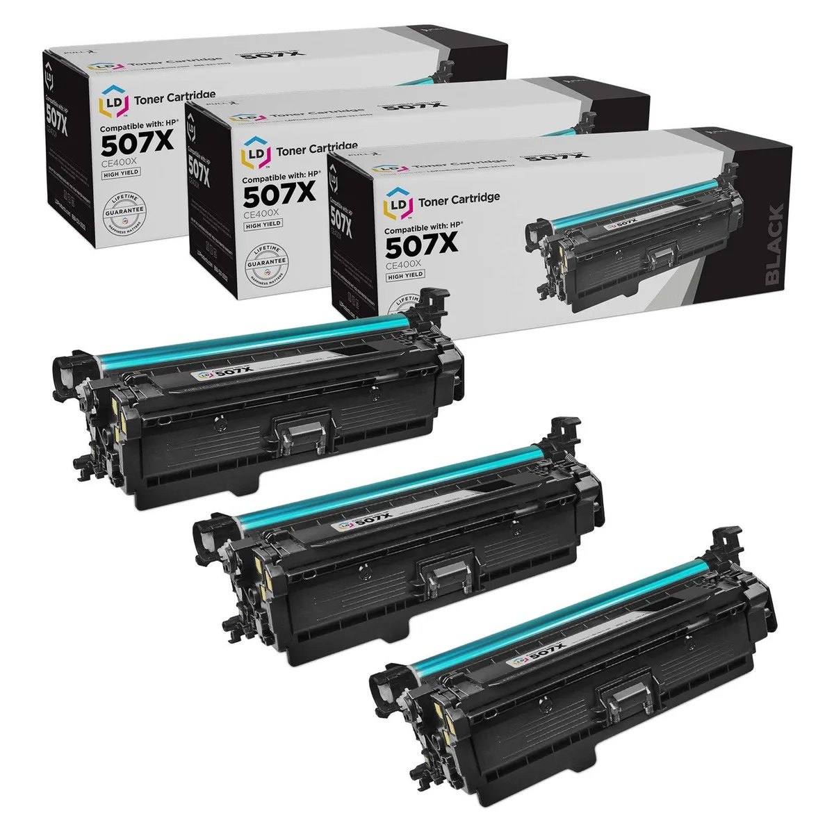 LD Products LD Products 507X CE400X Black Toner Cartridge 3-Pack 11000 Pages — product photo