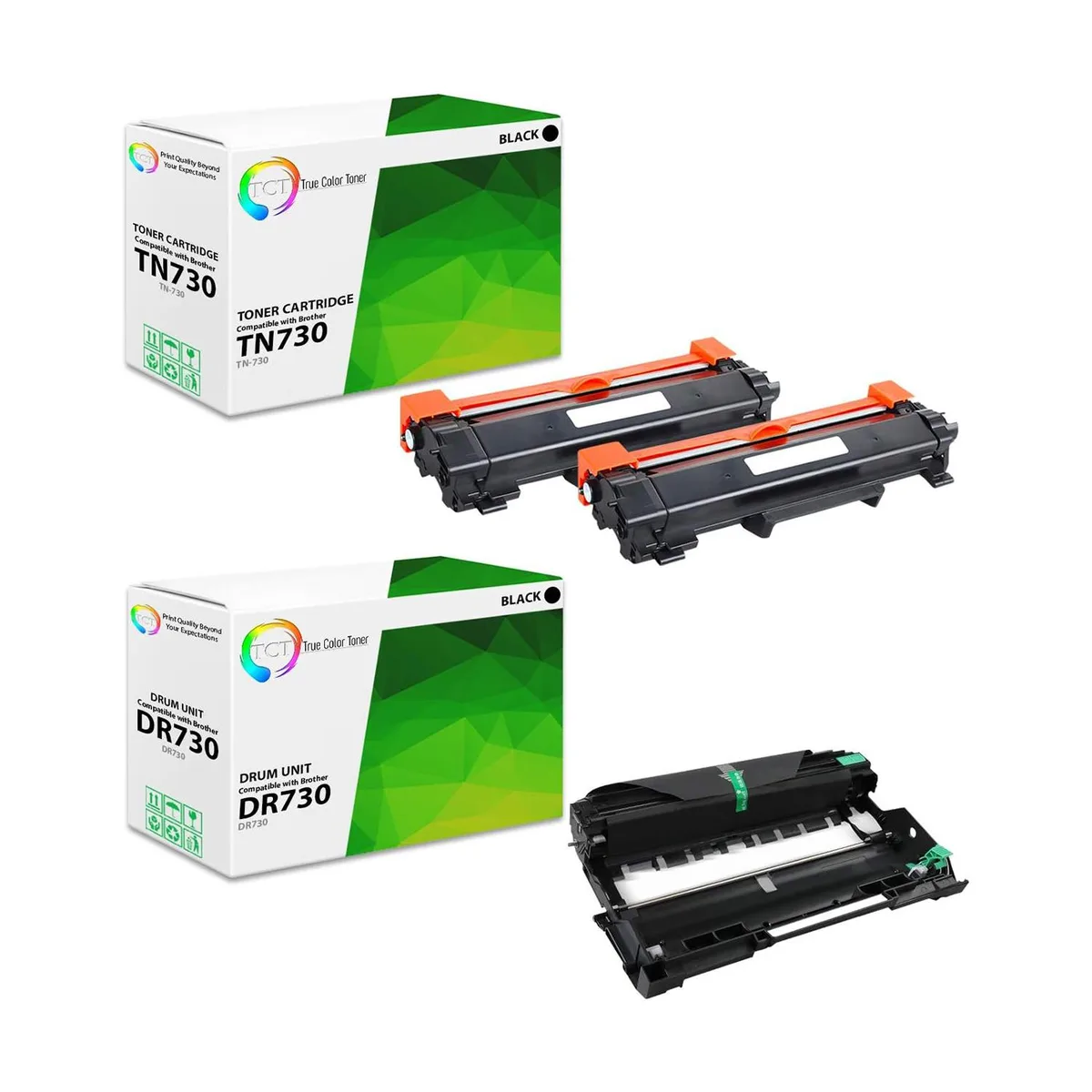 True Color Toner True Color Toner TN730 2-pack + DR730 drum unit (3 pack) — product photo