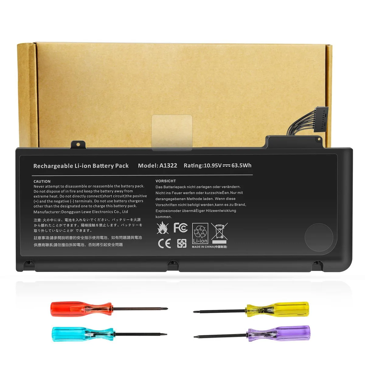  A1322 laptop battery for MacBook Pro 13" Mid 2012 Late 2011 Early 2011 Mid 2010 Mid 2009 — product photo