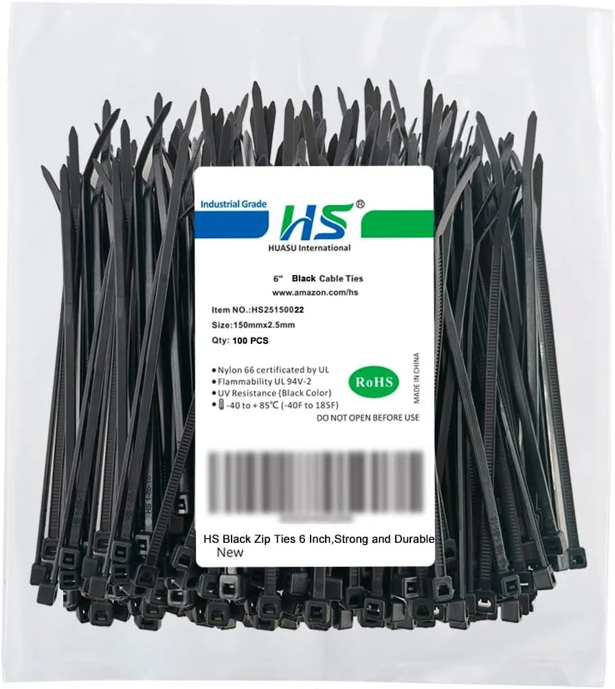 Ennovor Ennovor 6 Inch Nylon PA66 Cable Ties 18 lbs 100 Pack — product photo