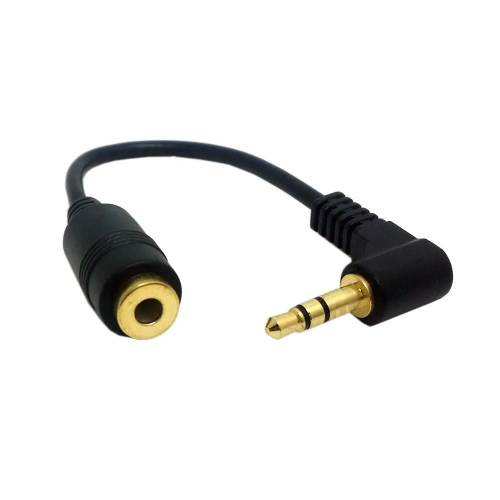 LORDWORLD LORDWORLD 3.5mm 3-Pole 90° Male-Female Audio Extension 10cm Black — product photo